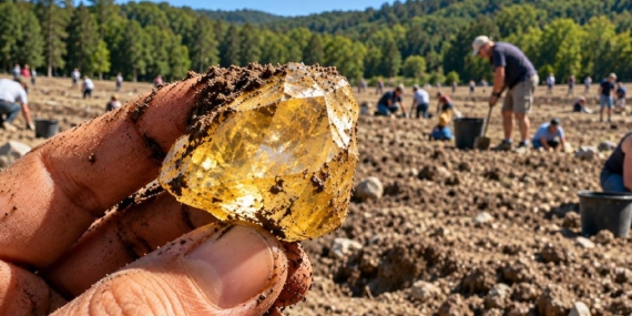 ABD’deki Crater of Diamonds Parkında Ziyaretçiler Buldukları Değerli Elmasları Yanlarında Götürebiliyor
